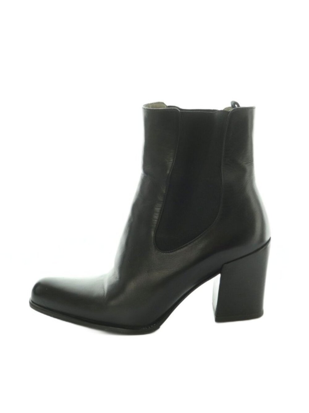 Prada Short Boots Side Gore Chunky Heel 35 Black
